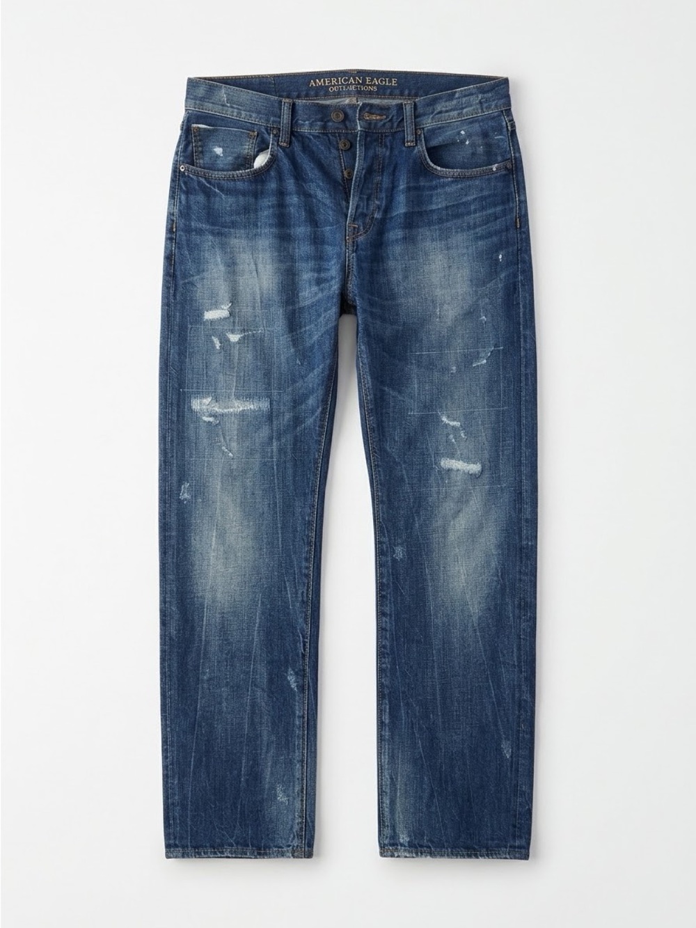 American Eagle Outfitters Men's Button Fly Distressed Jeans 34x32